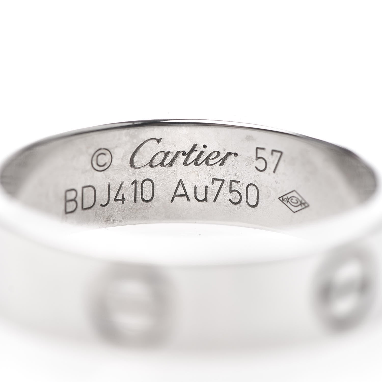 Cartier 18K White Gold 5.5mm LOVE Ring 57 8 4 of 5