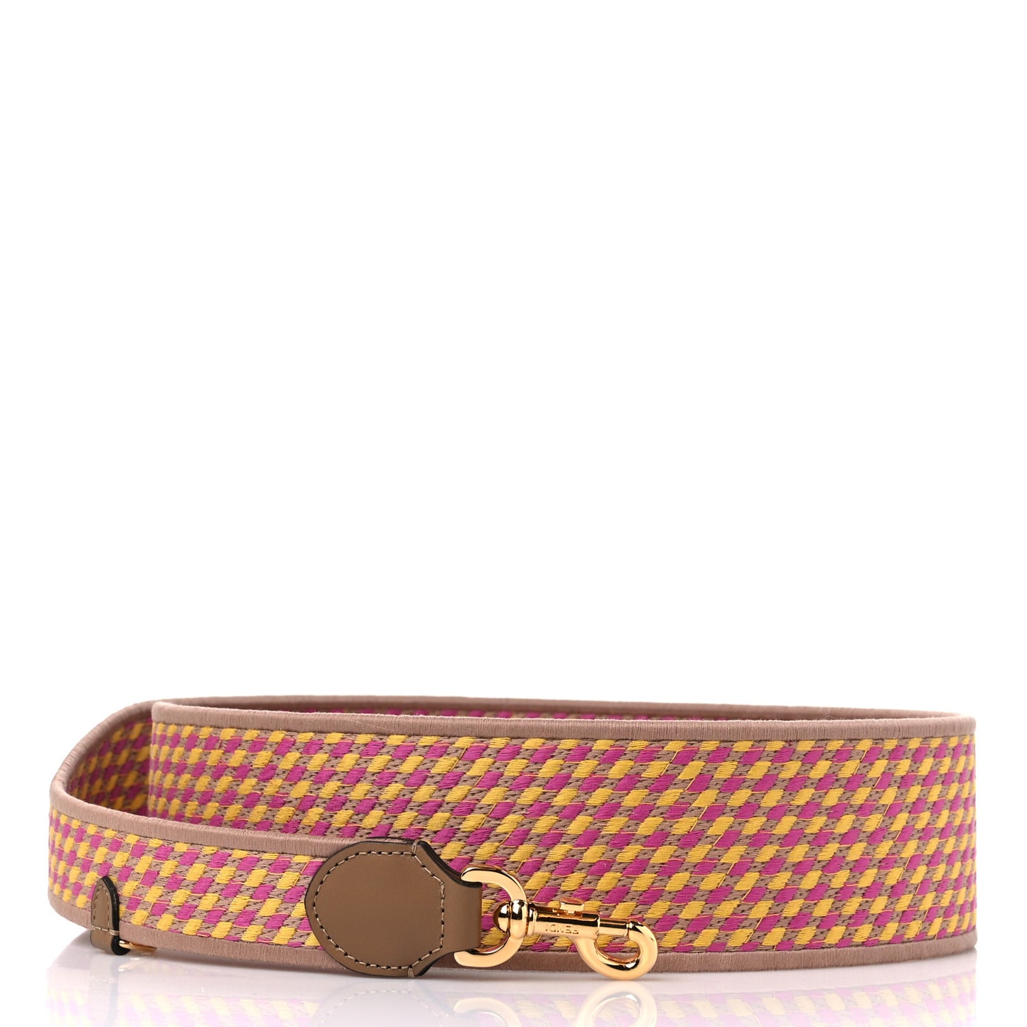 Canvas Vitello King Logo Embroidered Shaped Strap You Bouganville Mimosa Miele Sand