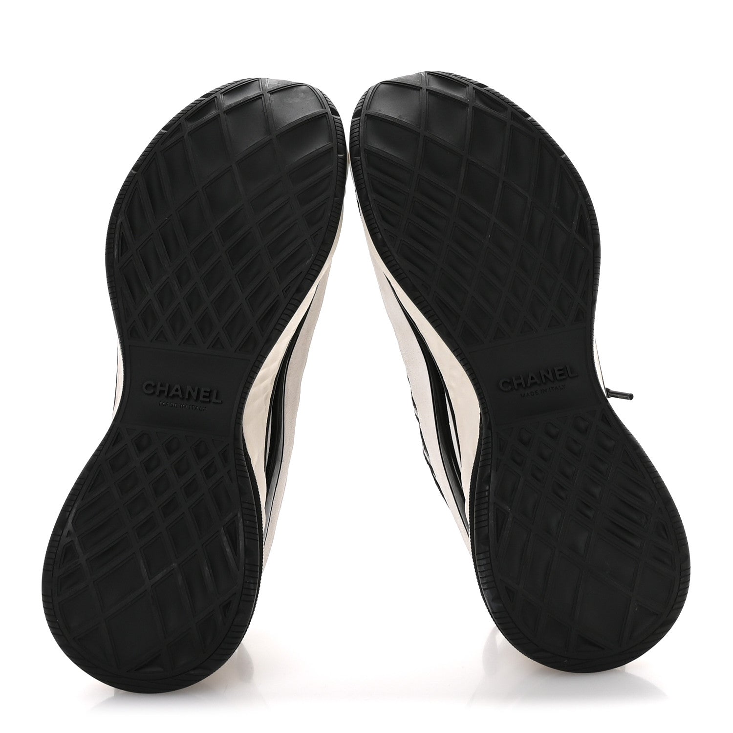 Chanel Fabric Suede Calfskin Sneakers 38 White Black 6 of 8