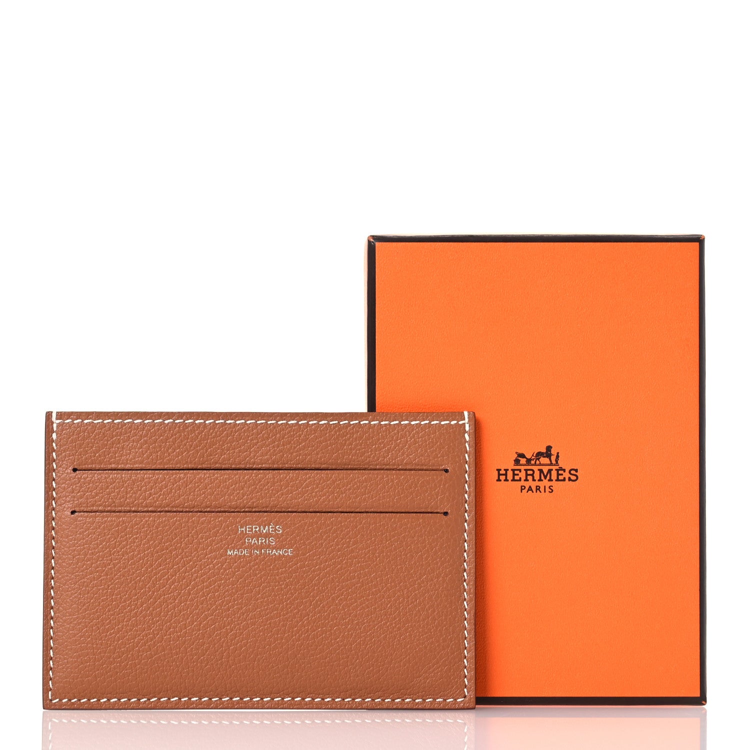 Hermes Evercolor Citizen Twill Card Case Gold Bleu De France Bleu Saphir 10 of 10