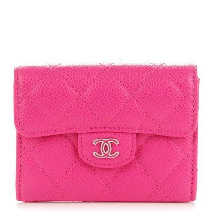 Chanel Caviar Quilted Flap Card Holder Wallet Fuchsia 1 of 7