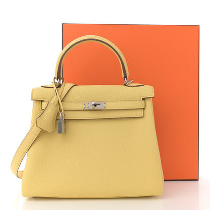 Hermes Togo Kelly Retourne 25 Jaune Poussin 11 of 11