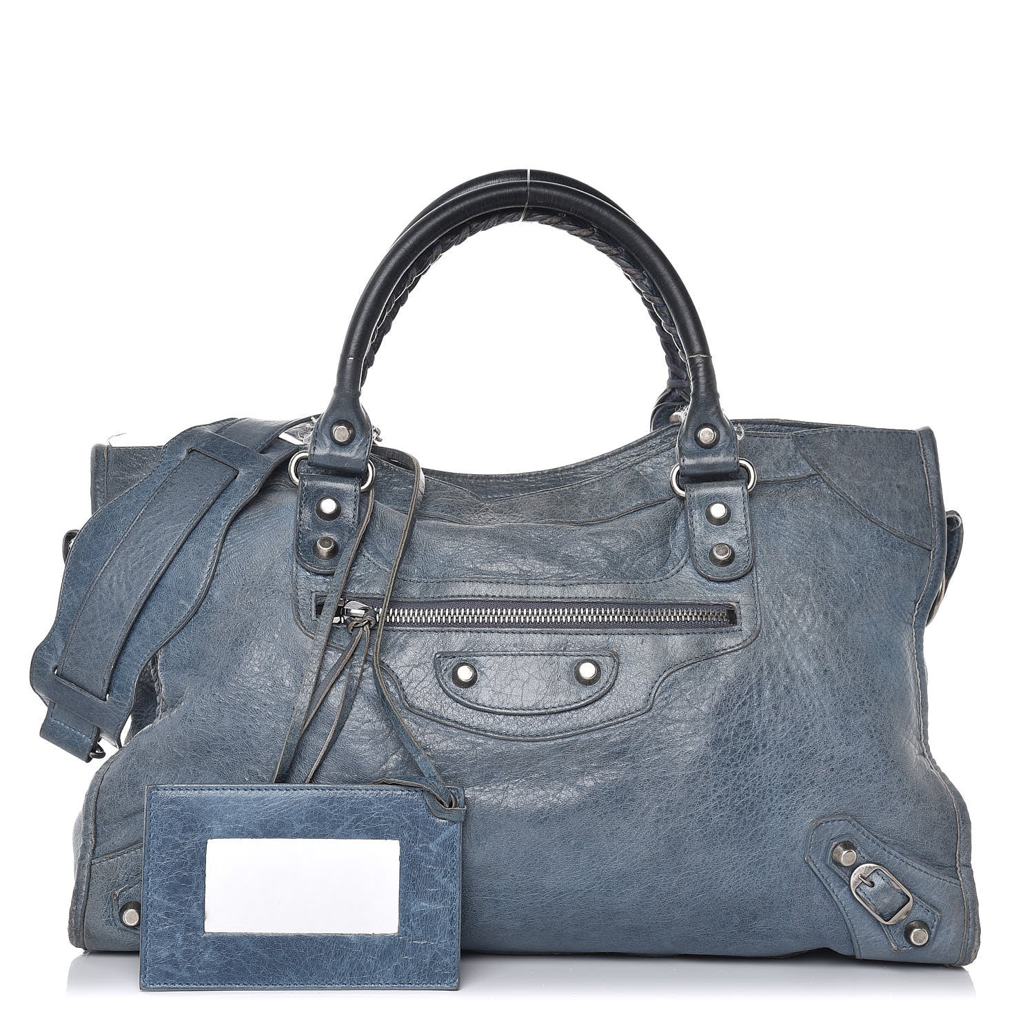 Balenciaga Chevre Classic Silver Hardware City Bleu Jean 1 of 25