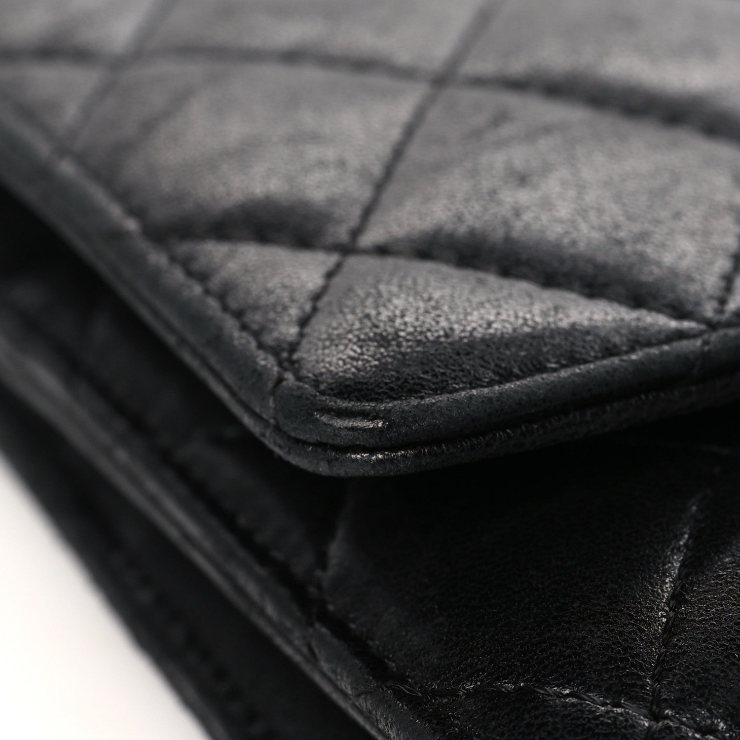 Chanel Lambskin Quilted Wallet On Chain WOC Black 10 of 12
