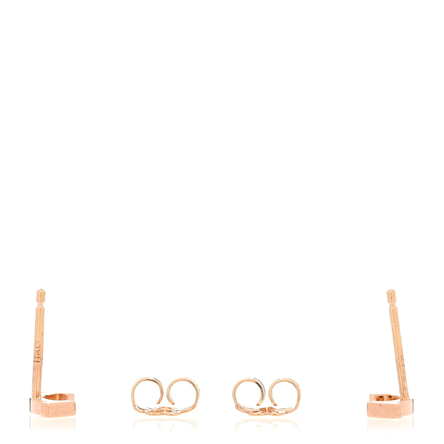 18K Rose Gold T Smile Stud Earrings