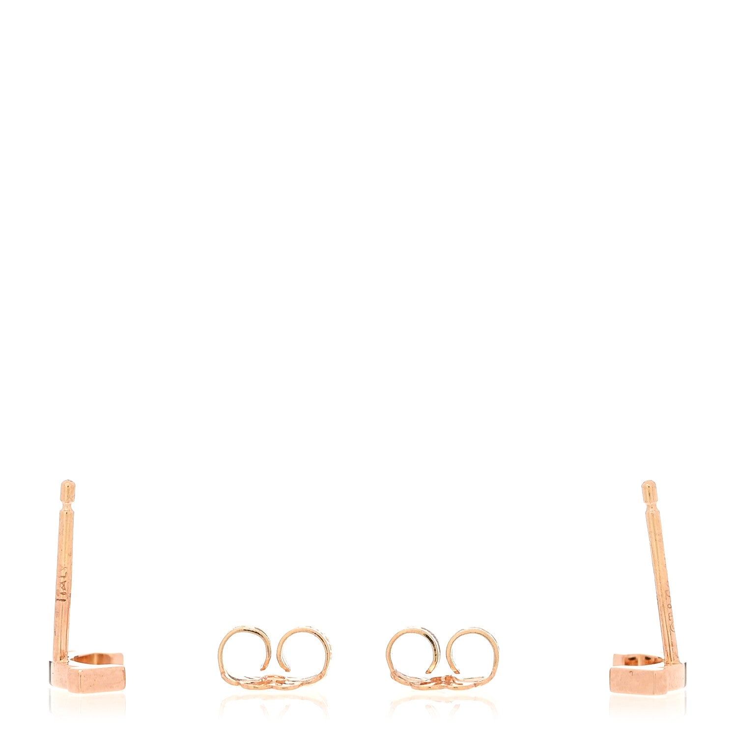 Tiffany 18K Rose Gold T Smile Stud Earrings 3 of 4