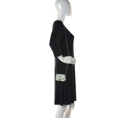 Fendi X SARAH COLEMAN Vitello Liberty Ceylon Micro FF Fish Eye Embossed Nano Baguette Charm Multicolor Cyber Blue 2 of 11