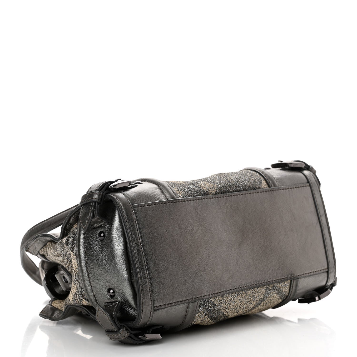Burberry Shimmer Check Degrade Small Pilgrim Satchel Pewter 3 of 15