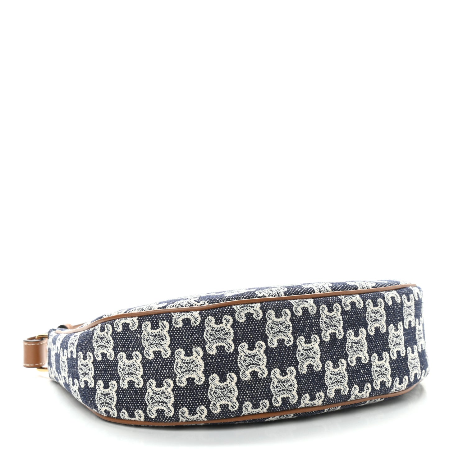 Canvas Calfskin Ava Triomphe Shoulder Bag Blue