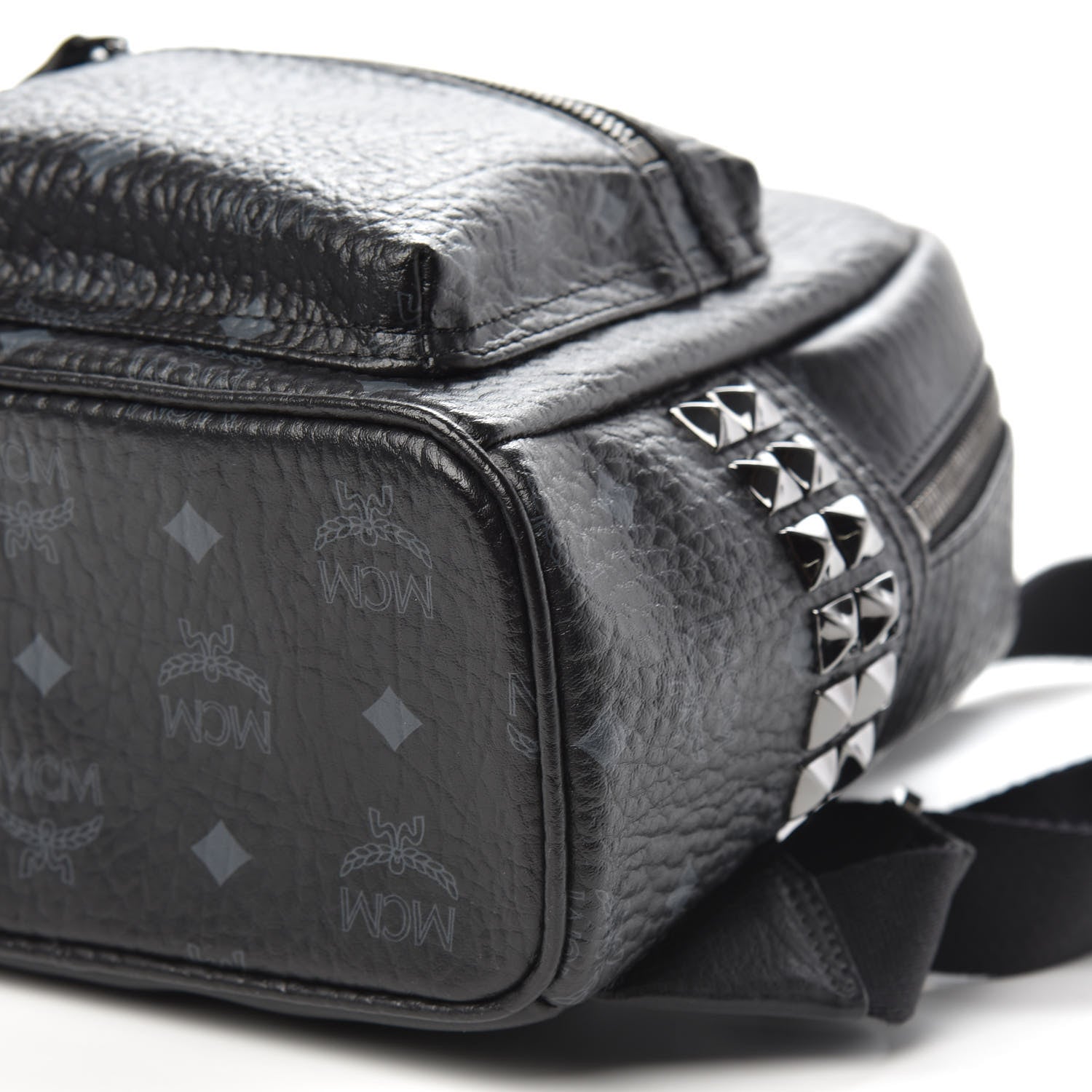 MCM Visetos Side Stud Mini Stark Backpack Black 7 of 7