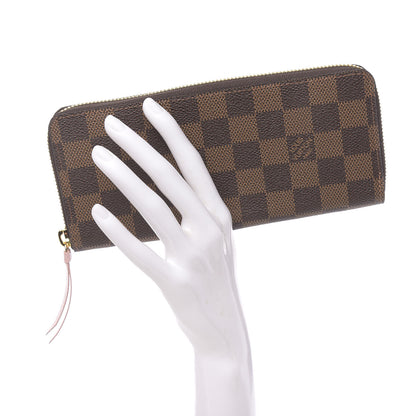 Louis Vuitton Damier Ebene Clemence Wallet Rose Ballerine 3 of 14