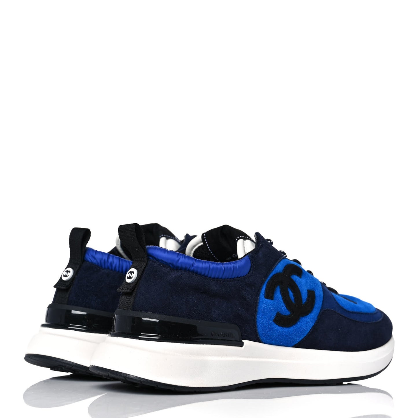 Suede Calfskin CC Sneakers 39.5 Blue Navy Dark Navy