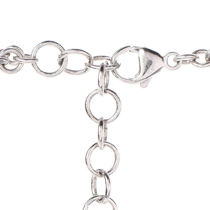 Chanel Pearl Crystal Bead CC Long Necklace Silver Blue 3 of 3