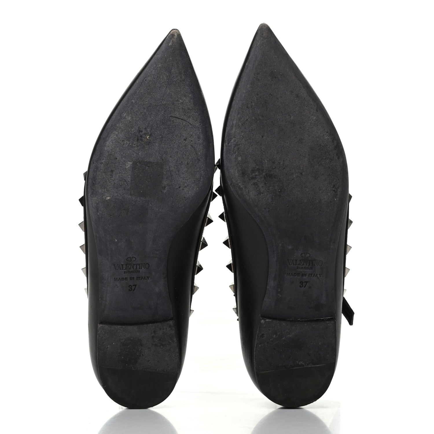 Valentino Garavani Nappa Rockstud Cage Ballerina Flats 37 Black 5 of 11