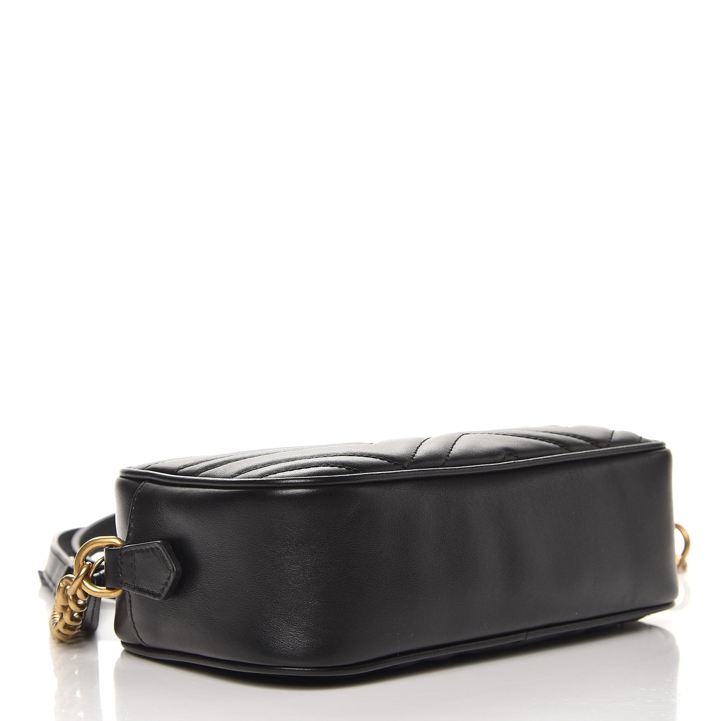 Calfskin Matelasse Small GG Marmont Chain Shoulder Bag Black