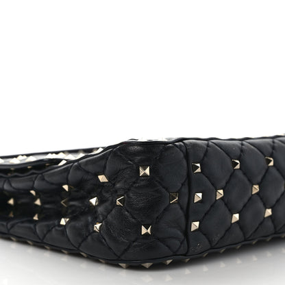 Valentino Garavani Lambskin Medium Rockstud Spike Shoulder Bag Black 6 of 7