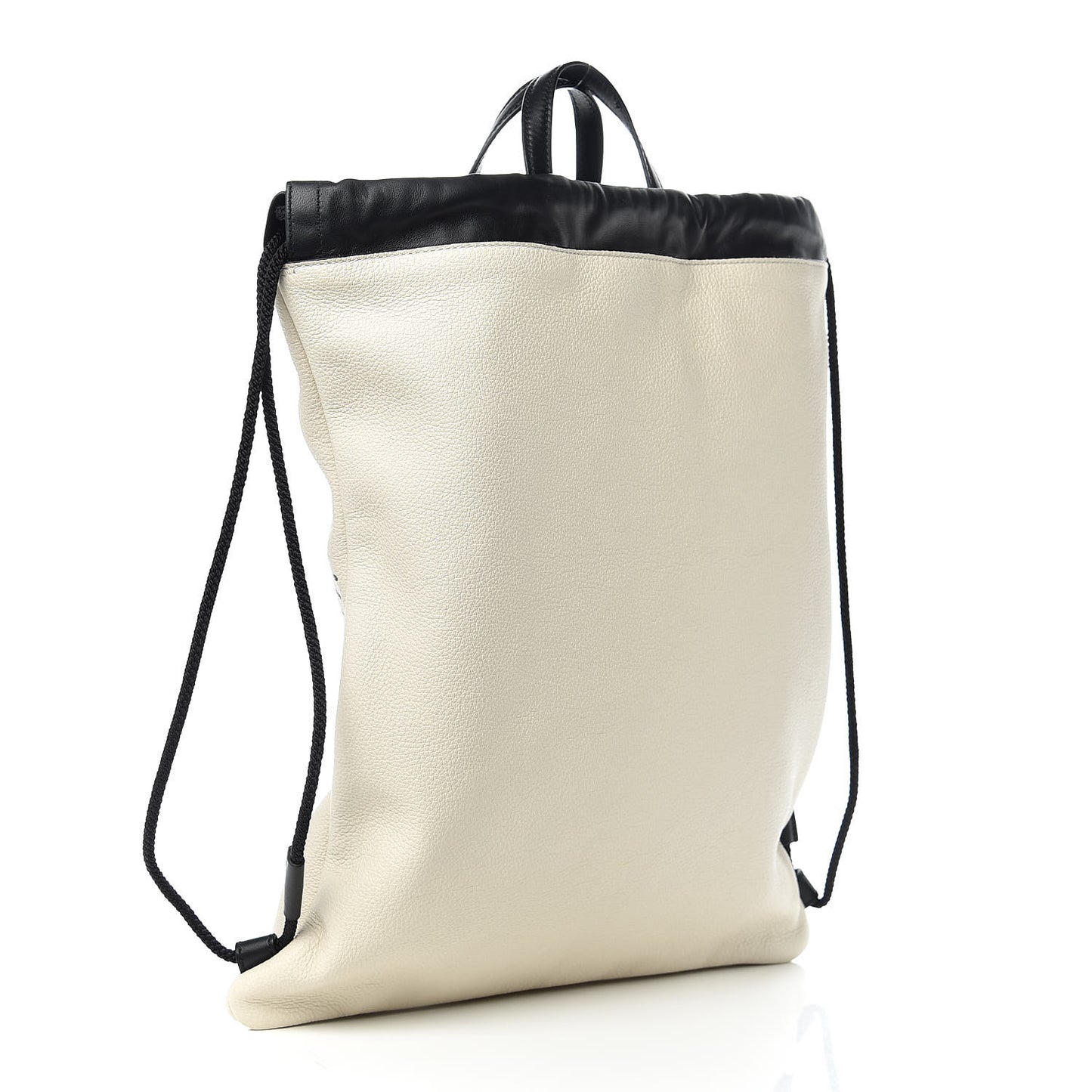Calfskin Coco Capitan Logo Drawstring Backpack Mystic White
