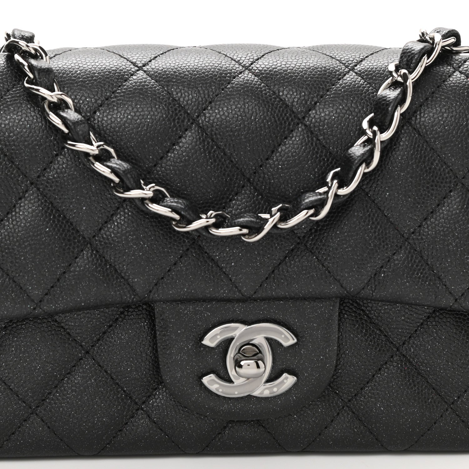 Chanel Iridescent Caviar Quilted Mini Rectangular Flap Black 8 of 11