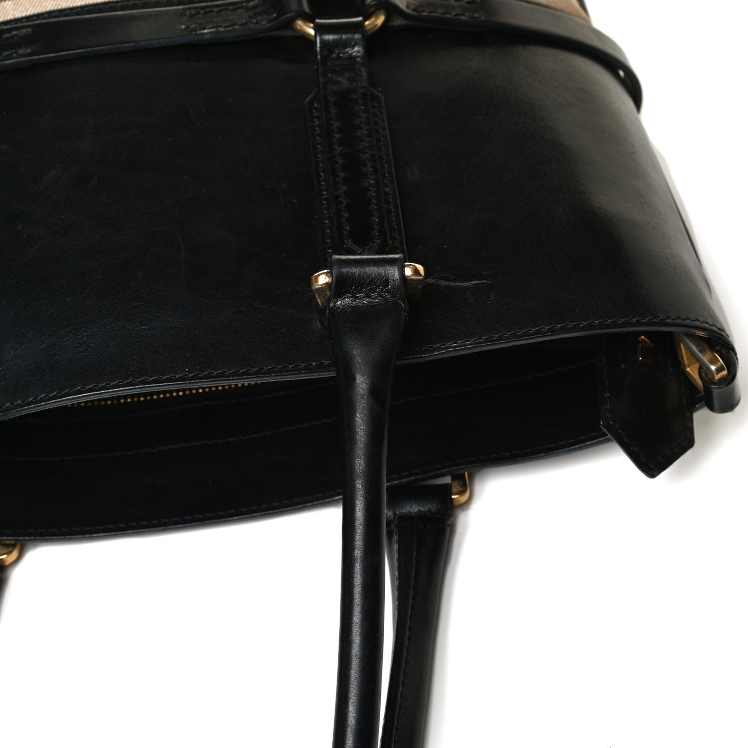 Burberry House Check Bridle Calfskin Tote Black 17 of 24