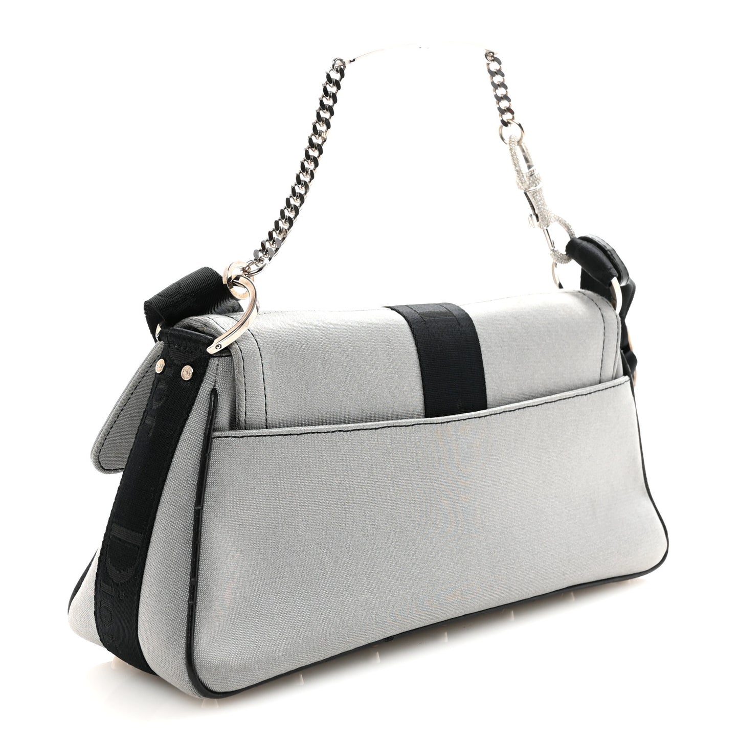 Silk Jersey Crystal Hardcore Bag Grey Black
