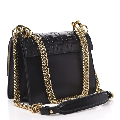 Fendi Vitello Liberty FF 1974 Embossed Small Kan I Shoulder Bag Black 3 of 11