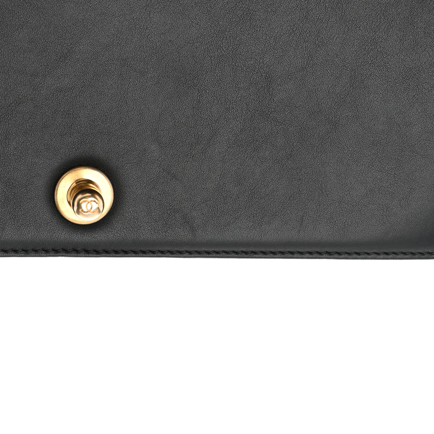 Crocodile Python Calfskin Embossed Medium Boy Flap Black Gold