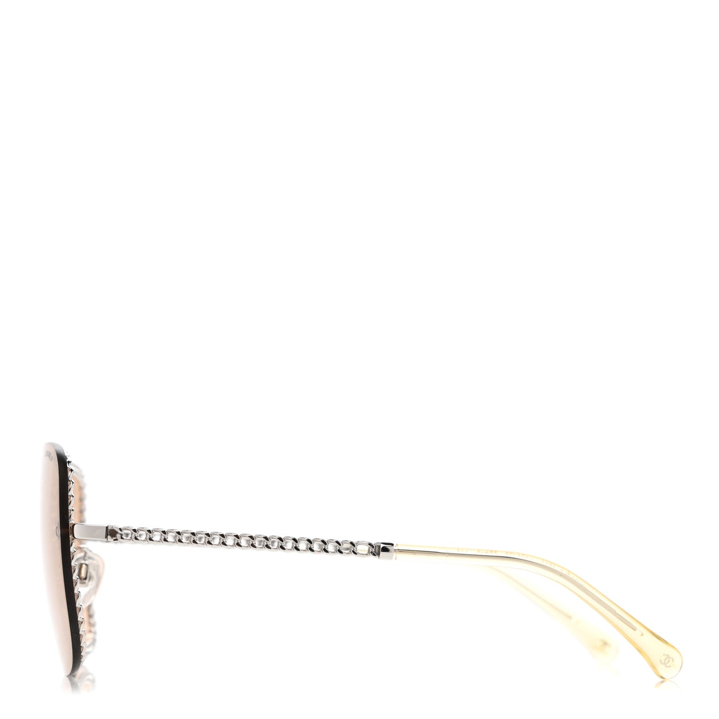 Metal Removable Chain Square Sunglasses 4244 Light Brown