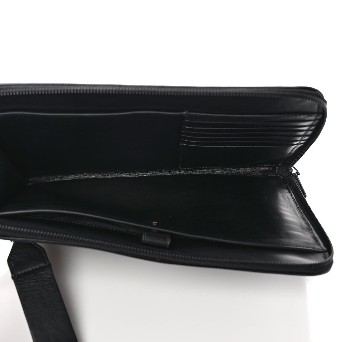 Perforated Calfskin Leggero Clutch Black