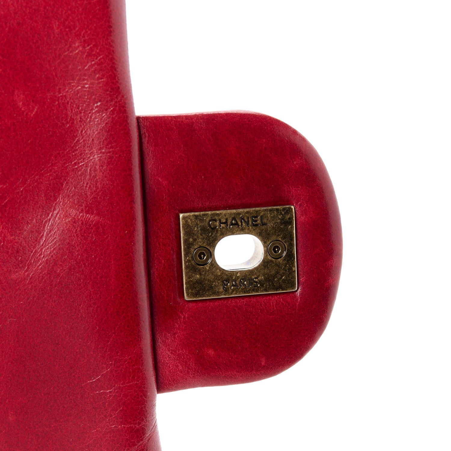 Chanel Glazed Calfskin Castle Rock Medium Flap Red 7 of 14