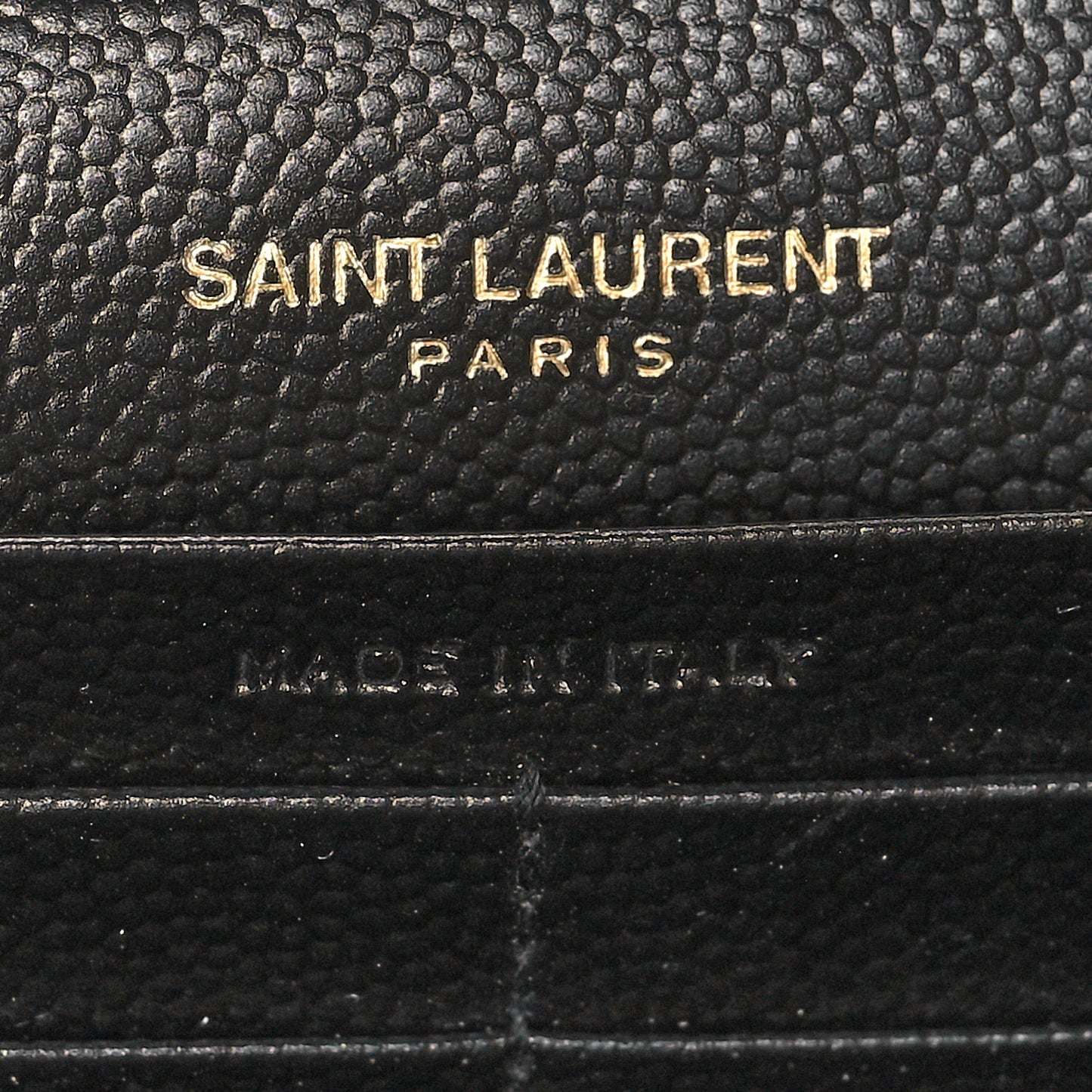Grain De Poudre Matelasse Chevron Monogram Chain Wallet Black
