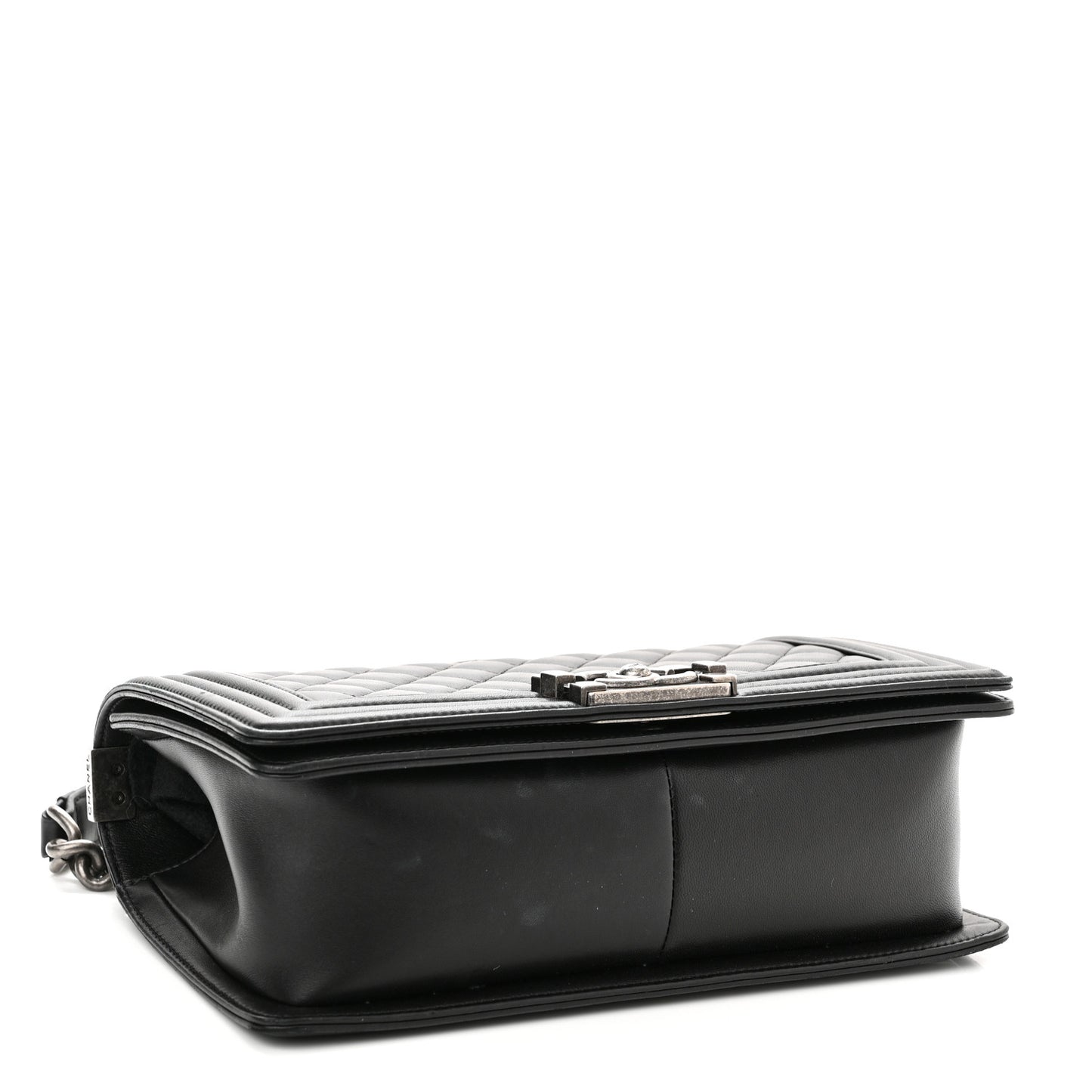 Lambskin Quilted Medium Boy Flap Black