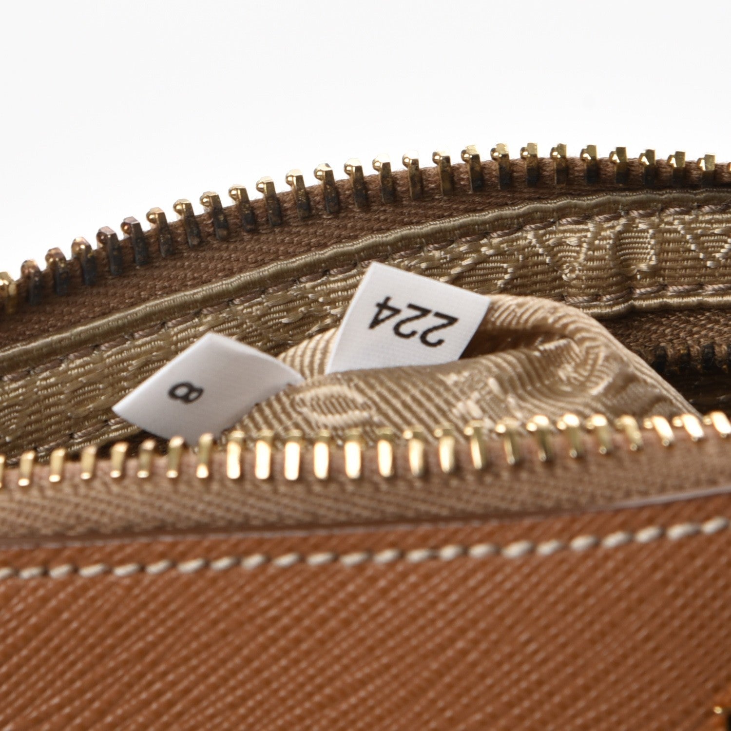 Prada Saffiano Colour Bi-Color Pochette Caramel Mimosa 8 of 10