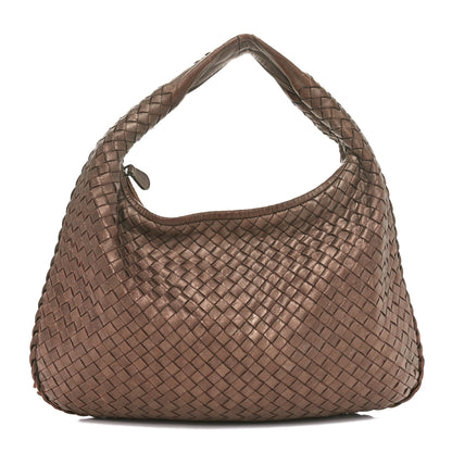 Bottega Veneta Metallic Nappa Intrecciato Medium Veneta Hobo Copper 1 of 11