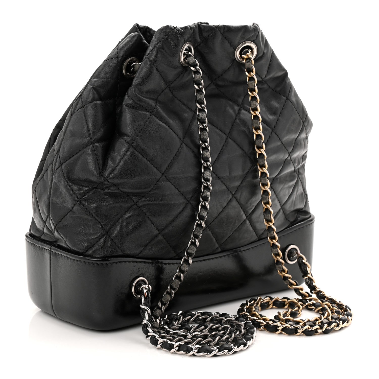 Chanel Aged Calfskin Quilted Small Gabrielle Backpack Black 3 of 11