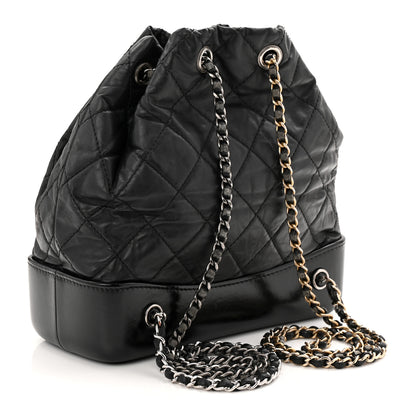 Chanel Aged Calfskin Quilted Small Gabrielle Backpack Black 3 of 11
