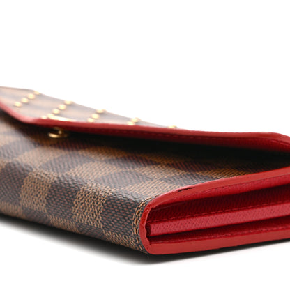 Louis Vuitton Damier Ebene Studded Sarah Wallet NM Cherry 9 of 9