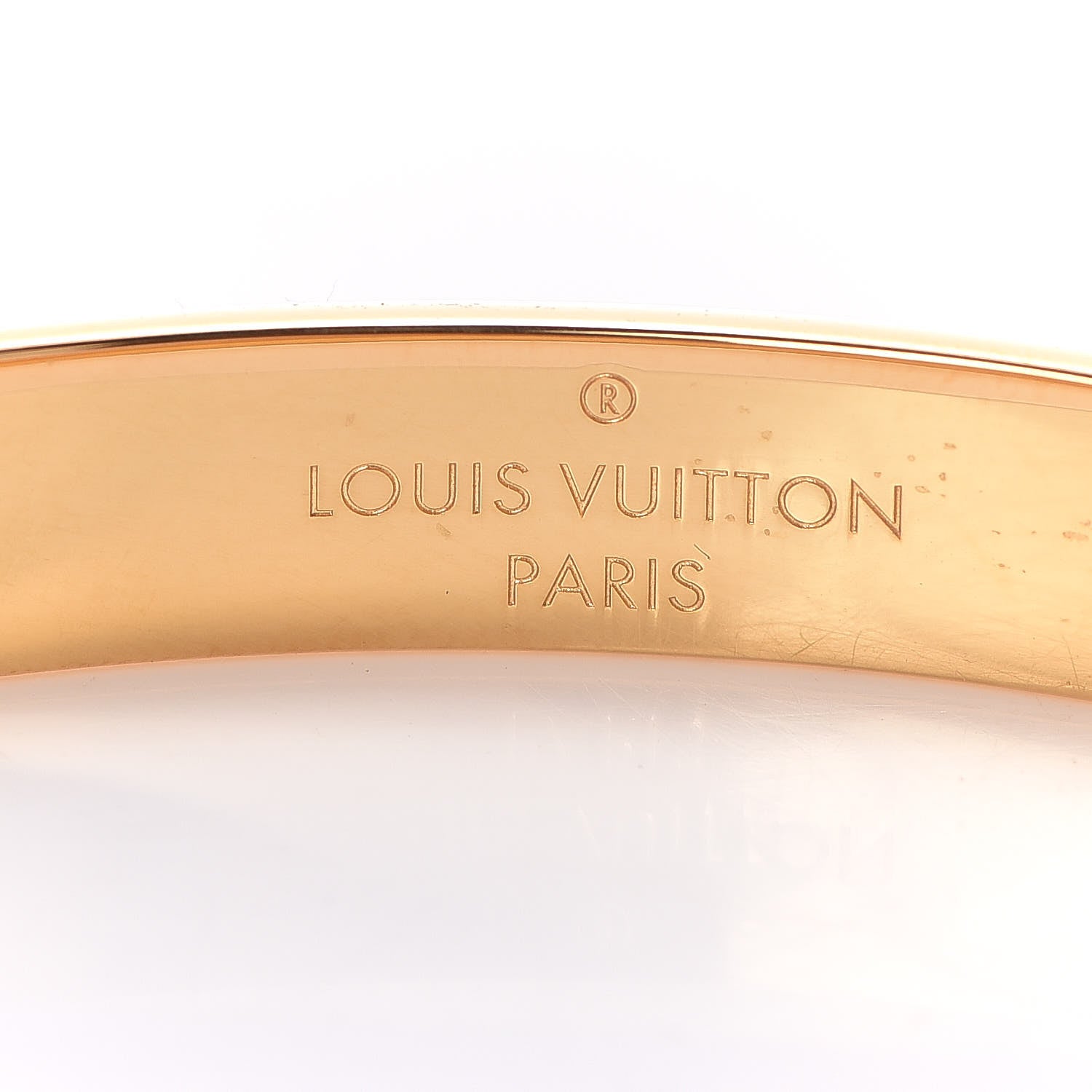 Louis Vuitton Brass Monogram Nanogram Cuff S Gold 4 of 5