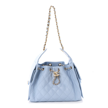 Chanel Caviar Quilted Small Chanel 25 Handbag Light Blue 1 of 10