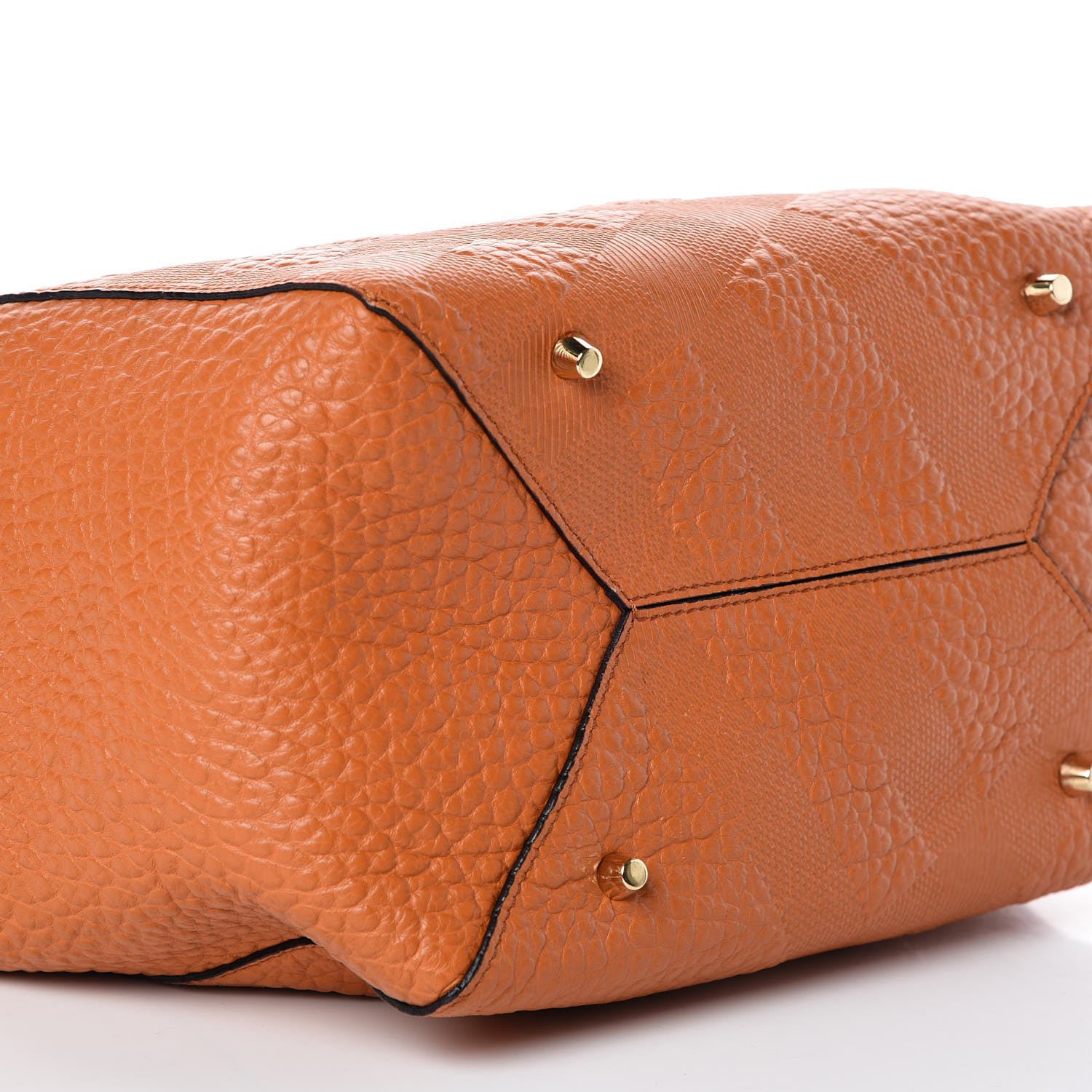 Burberry Signature Grain Calfskin Check Embossed Small Canterbury Tote Copper Orange 5 of 7