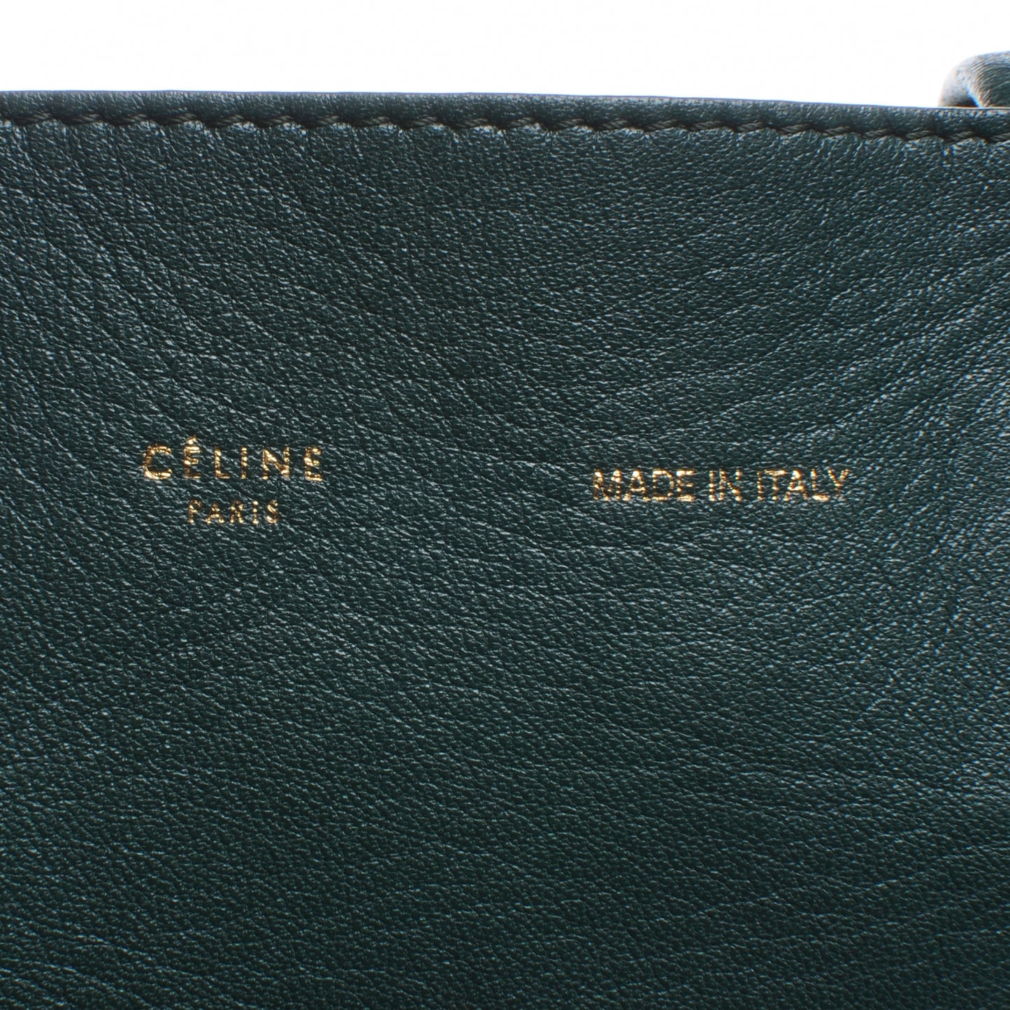 Lambskin Vertical Zip Gusset Cabas Forest