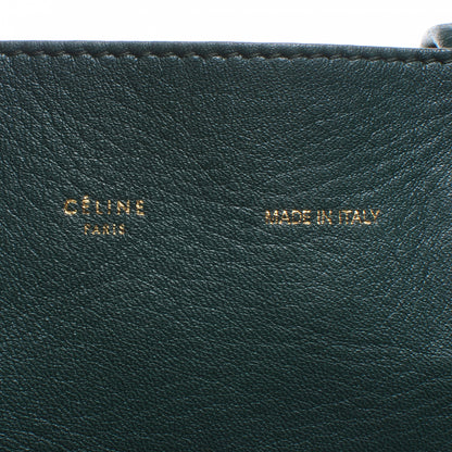 Celine Lambskin Vertical Zip Gusset Cabas Forest 5 of 8