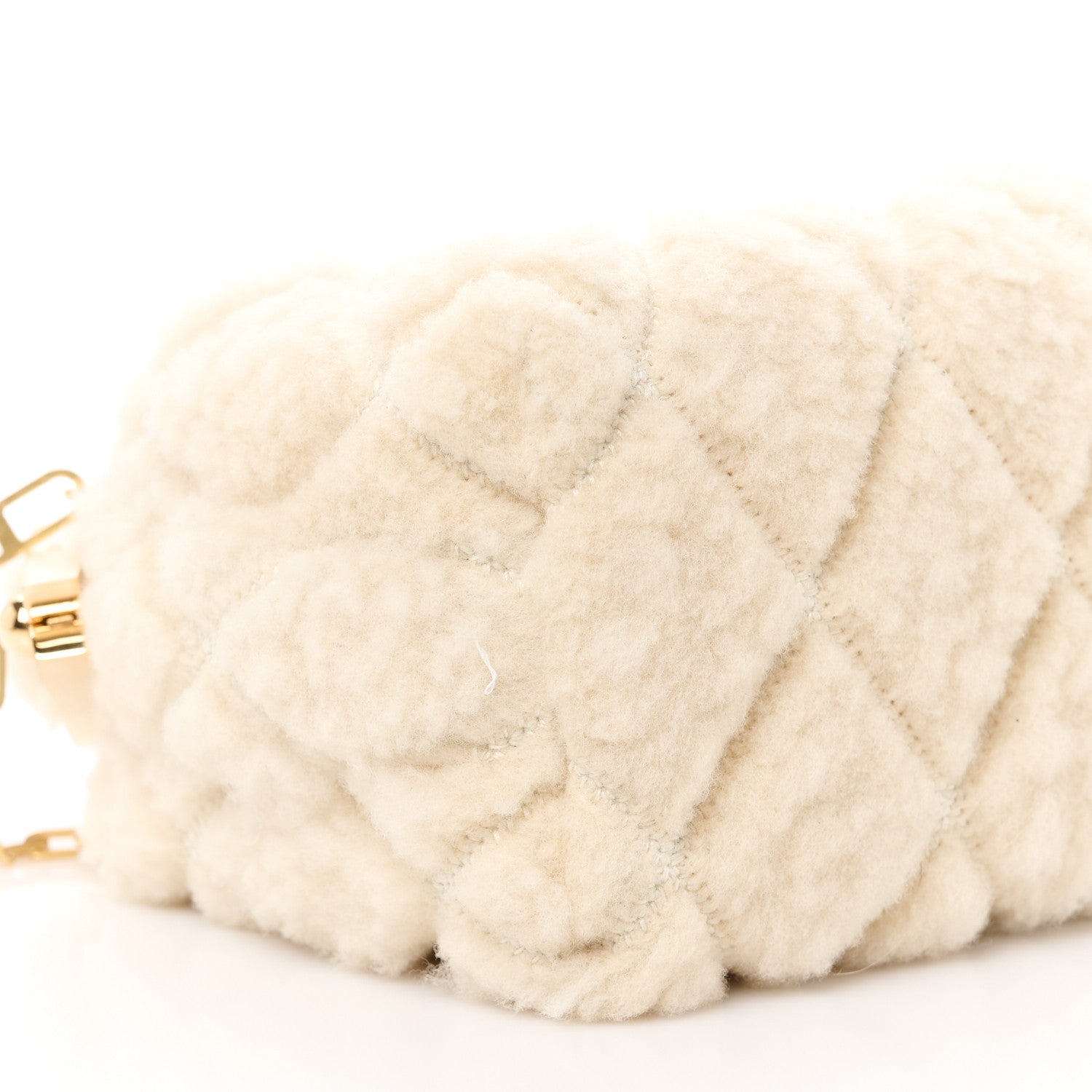 Burberry Shearling Peg Micro Duffle Bag Ecru 11 of 13