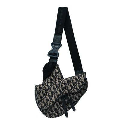 Christian Dior Oblique Mens Saddle Bag Blue 1 of 10