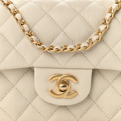 Chanel Caviar Quilted Mini Top Handle Rectangular Flap Beige 8 of 11