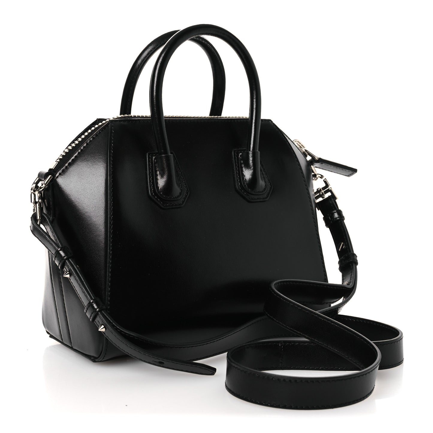 Shiny Lord Calfskin Mini Antigona Black