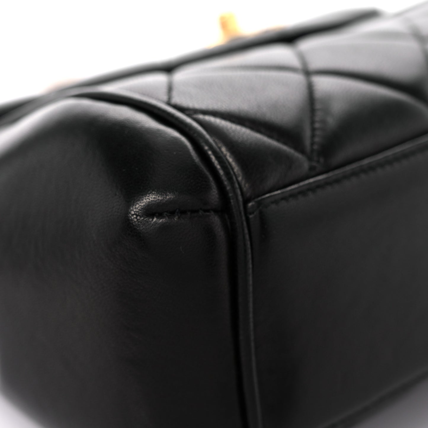 Lambskin Quilted 5 Chain Small Flap Black