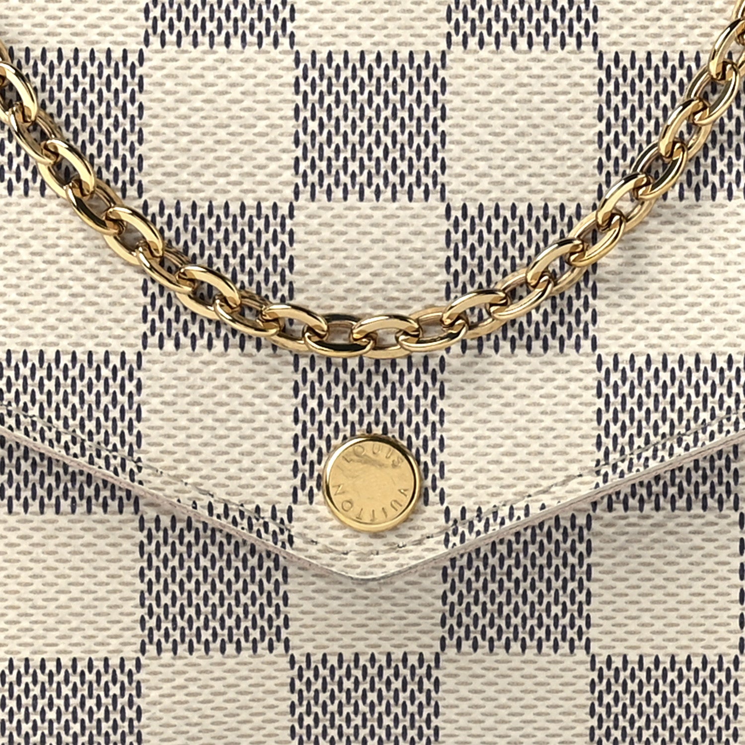 Louis Vuitton Damier Azur Pochette Felicie Chain Wallet Rose Ballerine 13 of 17