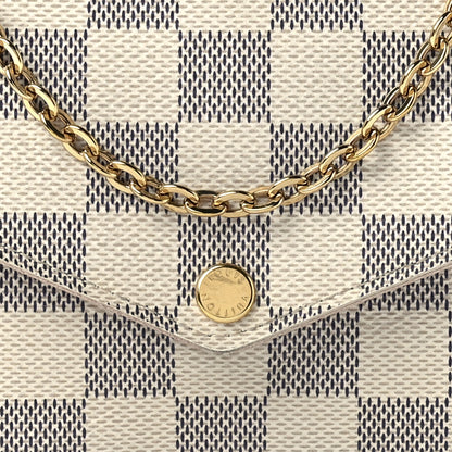 Louis Vuitton Damier Azur Pochette Felicie Chain Wallet Rose Ballerine 13 of 17