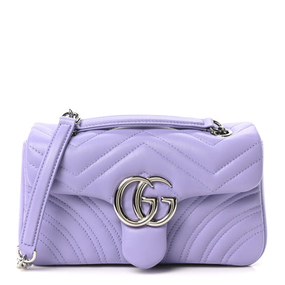 Gucci Lambskin Matelasse Small GG Marmont Shoulder Bag Lapis 1 of 10