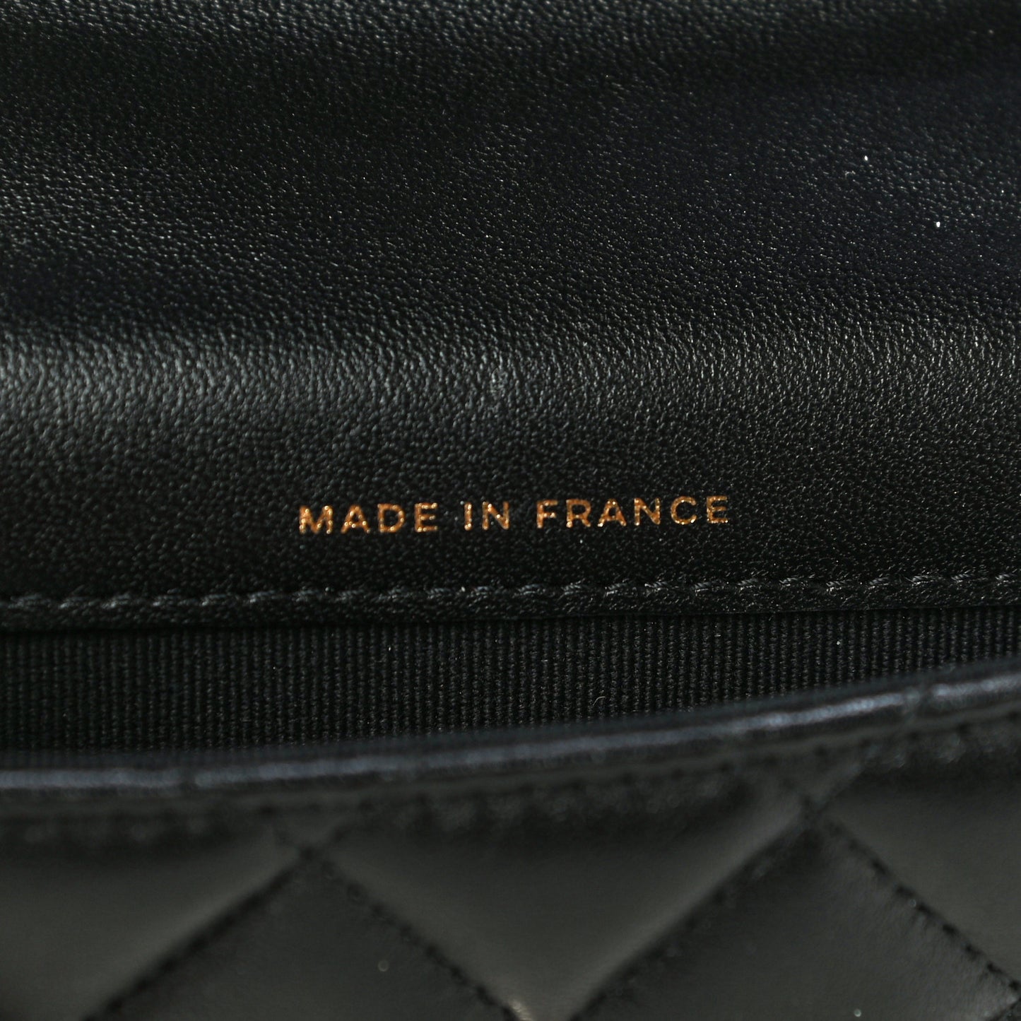 Lambskin Quilted Top Handle Flap Coin Purse With Chain Black
